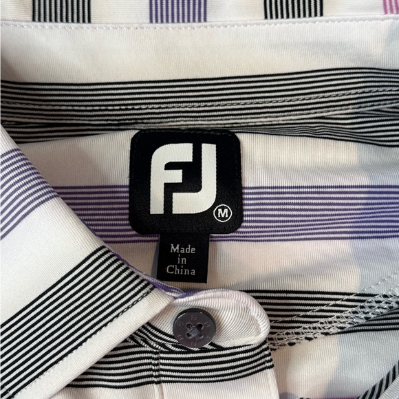 Footjoy - Men's Striped Polo Shirt - Size Medium - Picture 4 of 6